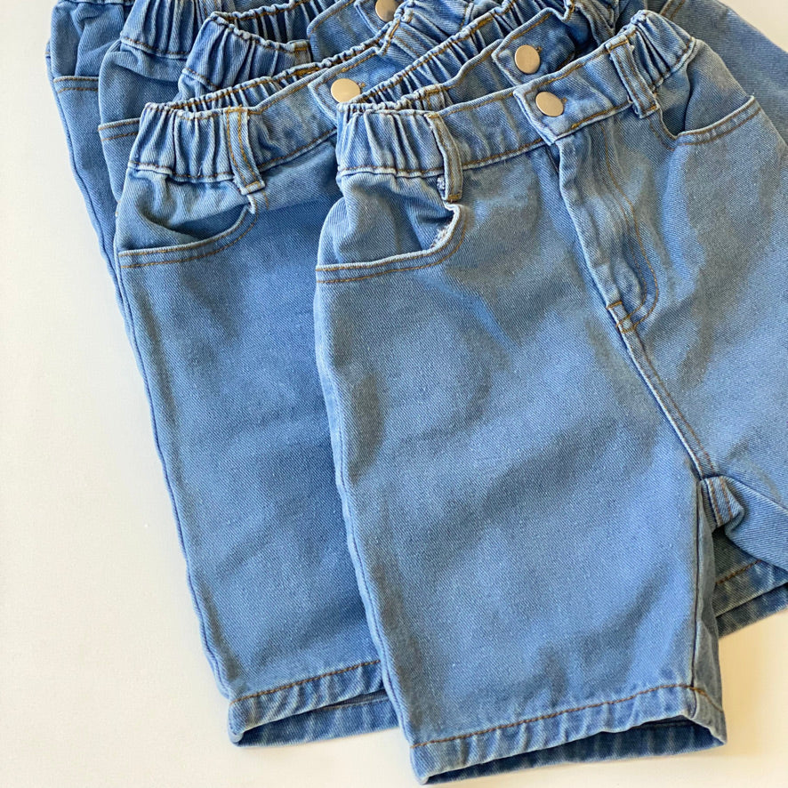 Kids Relaxed Denim Short - 90's Blue Wash