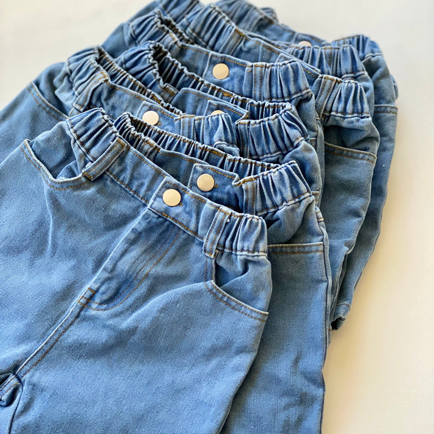 Kids Relaxed Denim Short - 90's Blue Wash